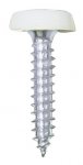 Pearl Number Plate Fixing Screws - White - Pack of 50
